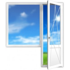 Балконный блок 2000х2100 мм с окном 1300х1350