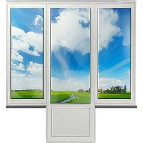 Балконный блок "Чебурашка" 2000х2100мм с окнами 650х1400