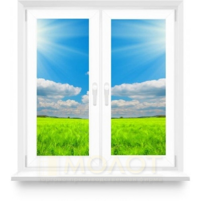 Двостулкове вікно з двома активними стулками на кухню, 1510мм х 1550мм